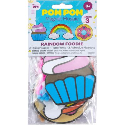 Pom Pom  Magnet Craft Kit 3/pk Rainbow Food