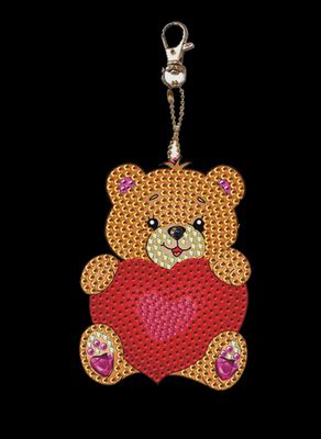 Clrs Cheery Bear Keychain Caring Heart