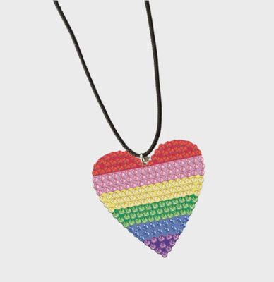 Clrs   Rhinestone Heart Necklace