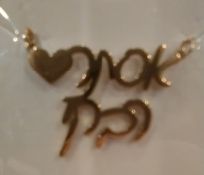 Personalized Necklace Hebrew Gold Handwriting Font