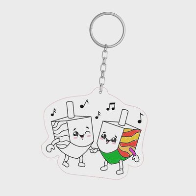 Clrs Lucite Coloring Dreidel Keychain Kit