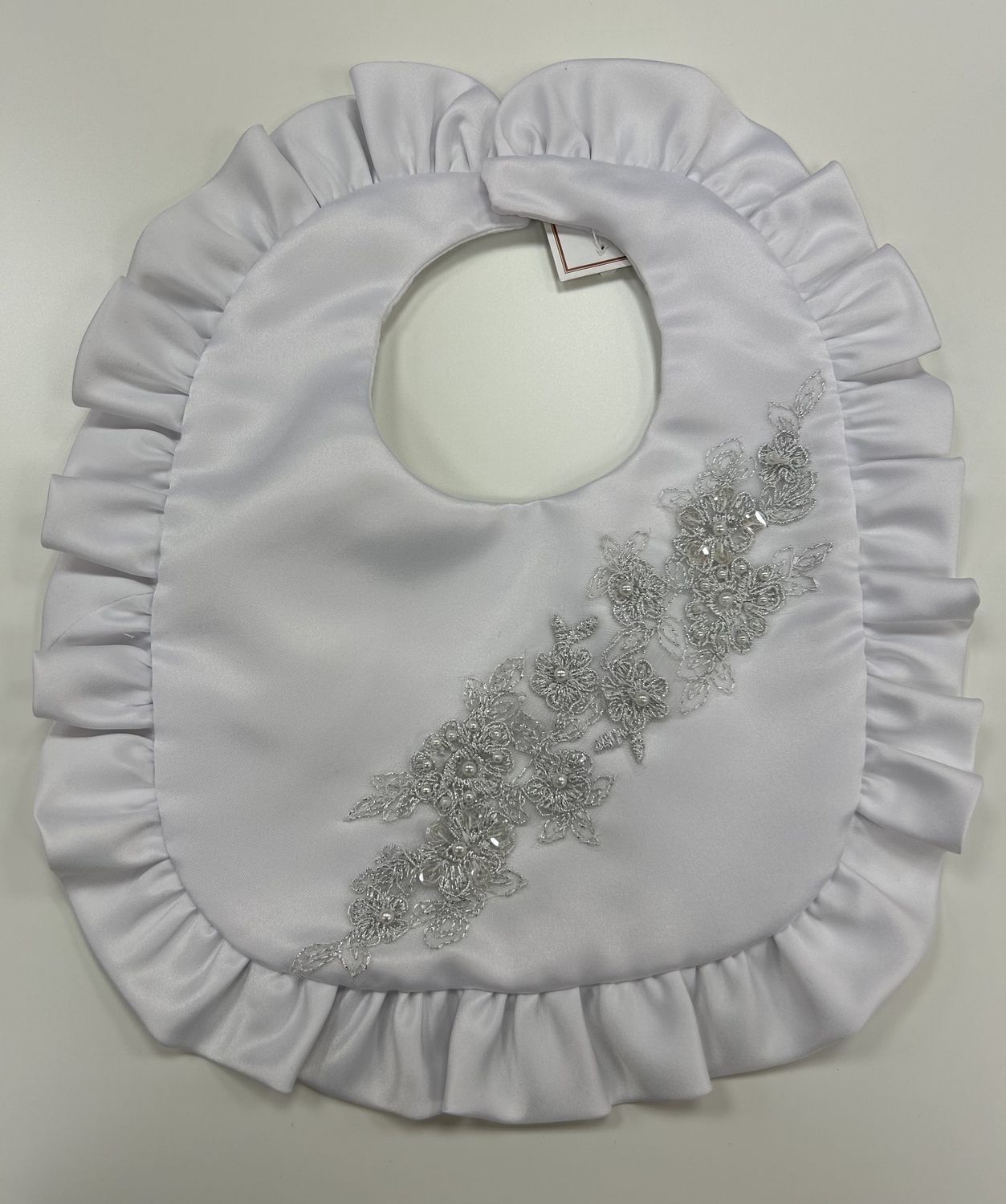 Melody Silver Stitched Bib
