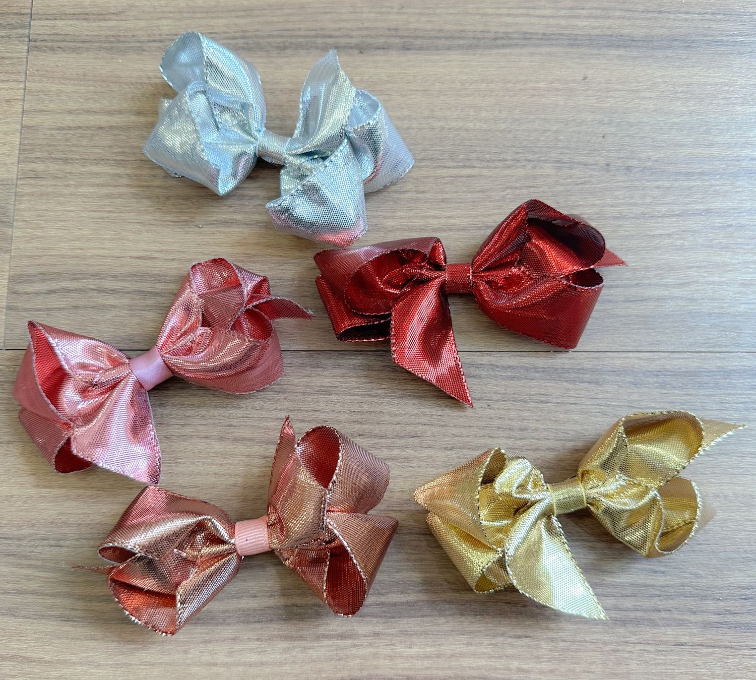 Metallic Bow Barrettes