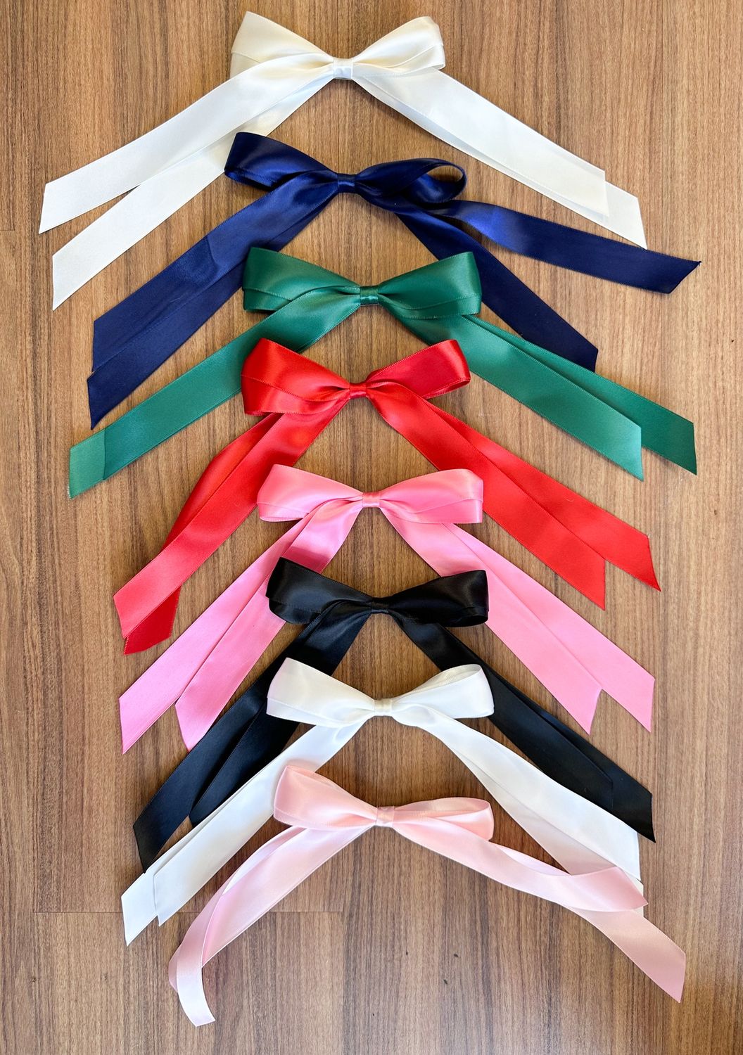Double Satin Longtail Bow Barrettes