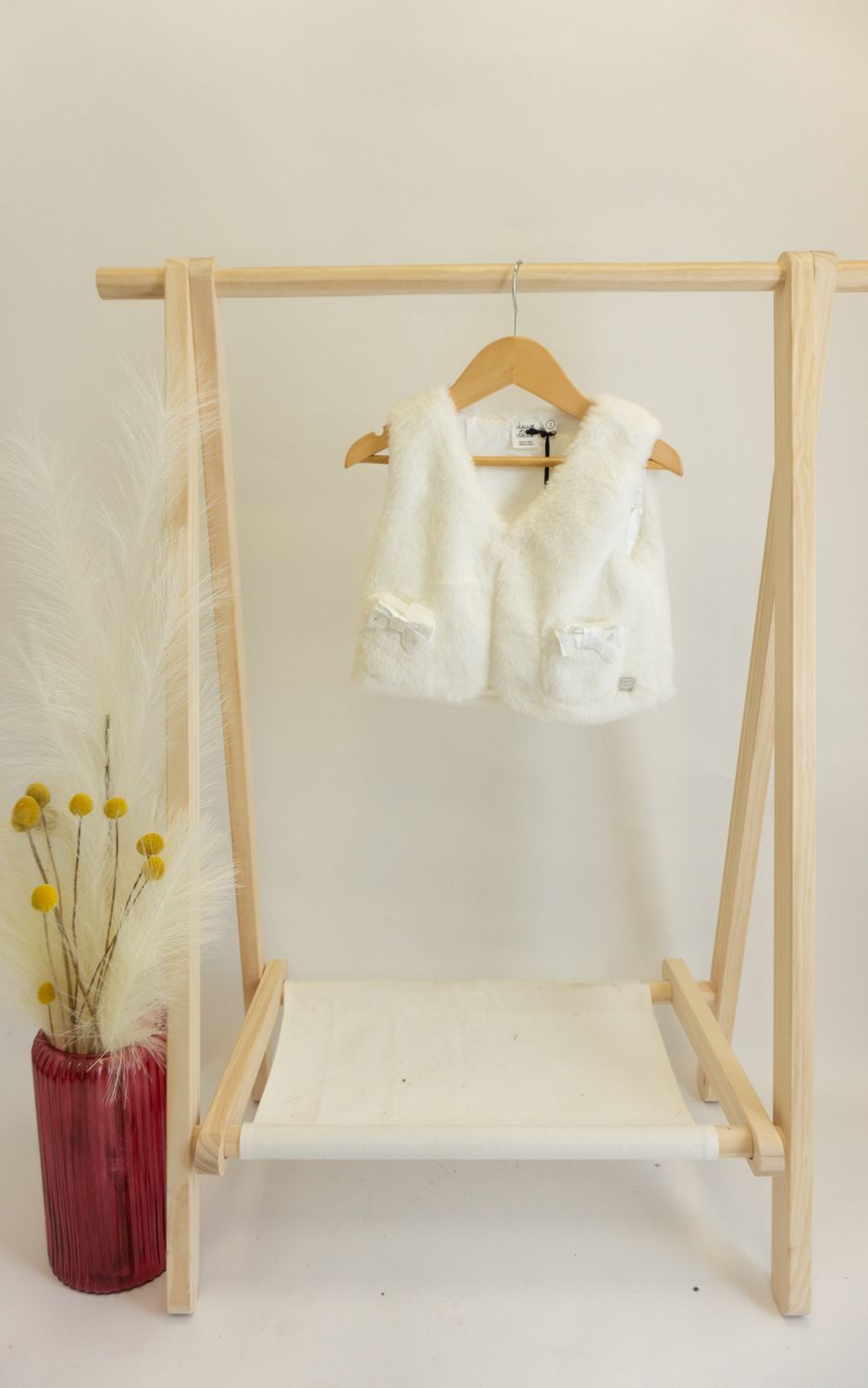 Faux Fur Bow Pocket Vest