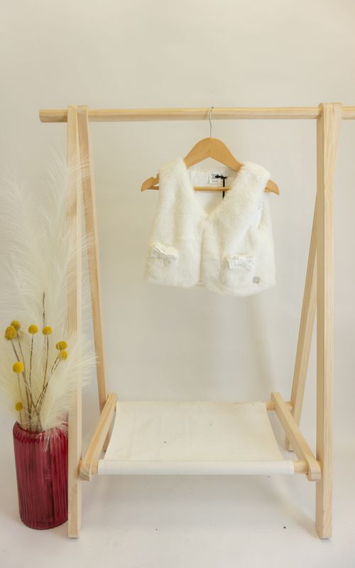 Faux Fur Bow Pocket Vest