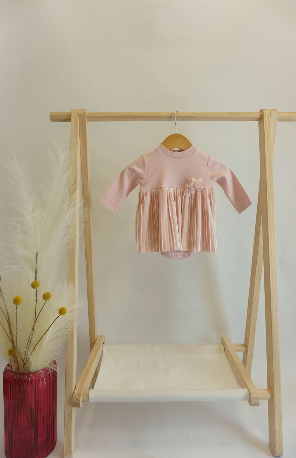 Baby Pink Pleated Dress