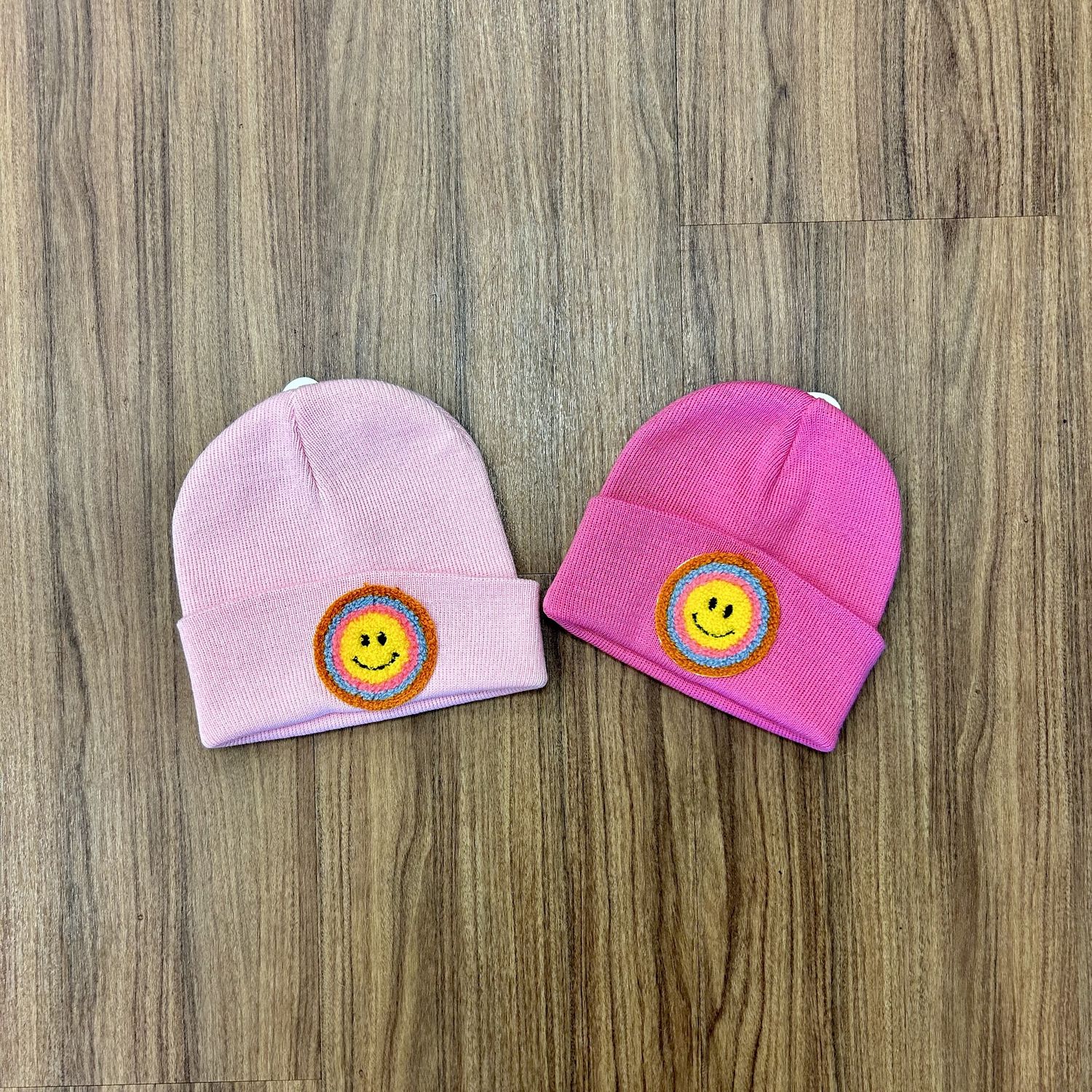 Rainbow Smiley Patch Beanie