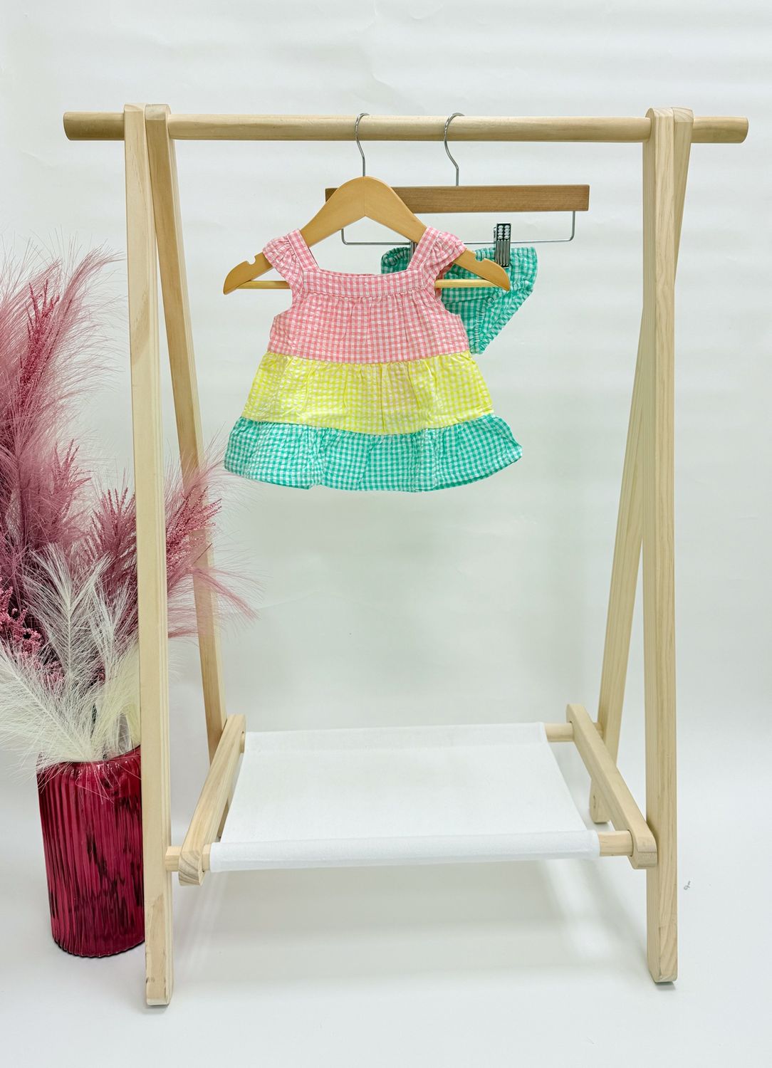 Rainbow Seersucker Dress