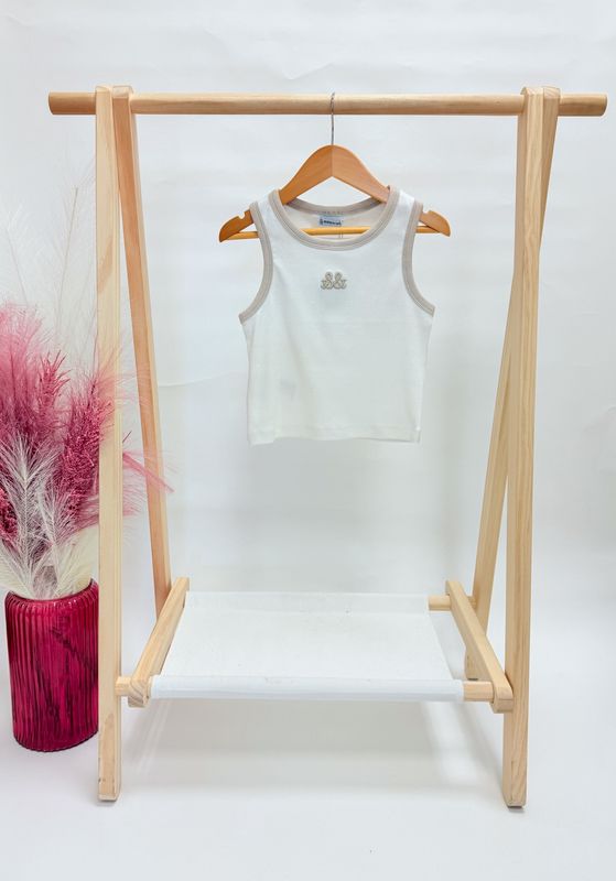 Beige Ribbed Tank Top