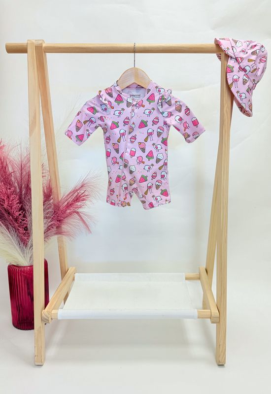Summer Chicken Swim Romper + Hat