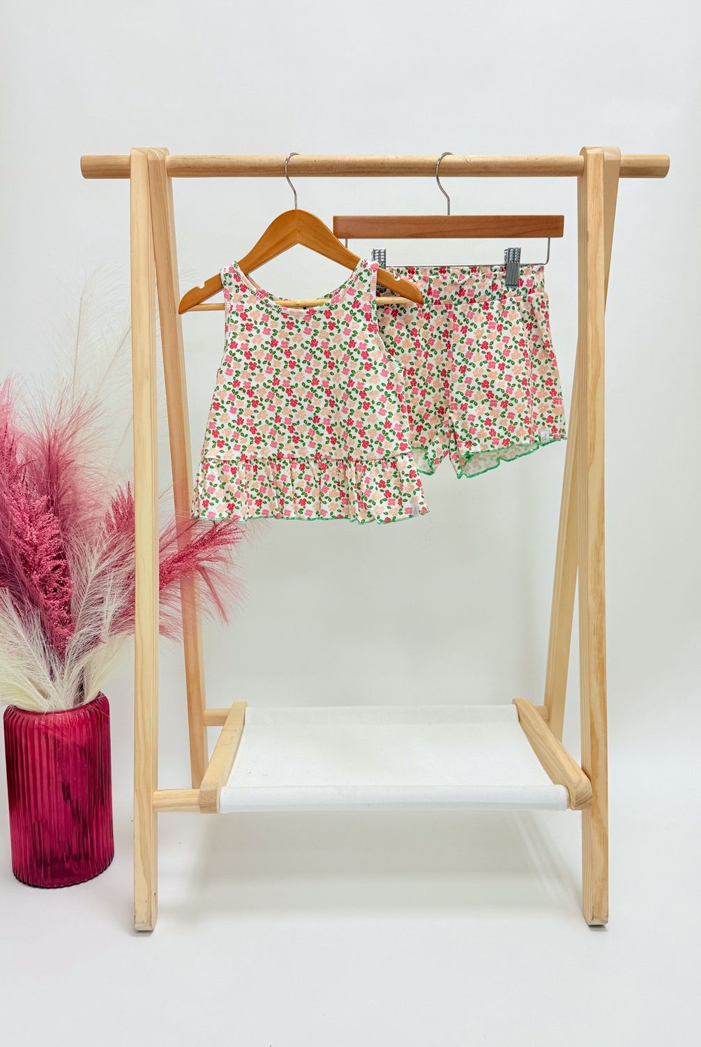 Pink Daisy Ribbed Set