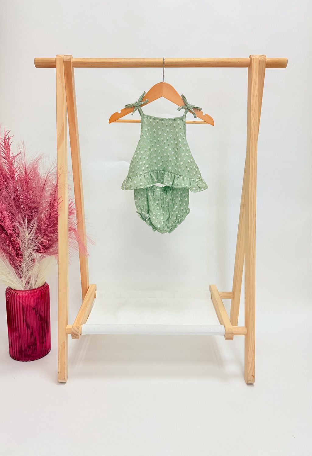 Sage Floral Muslin Set