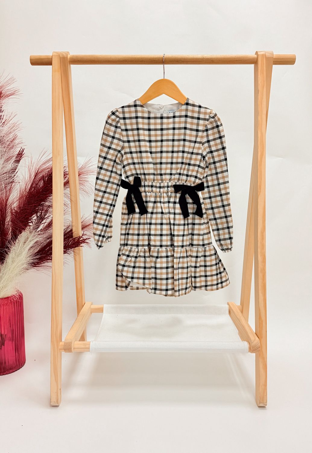 Indy Plaid Bow Dress