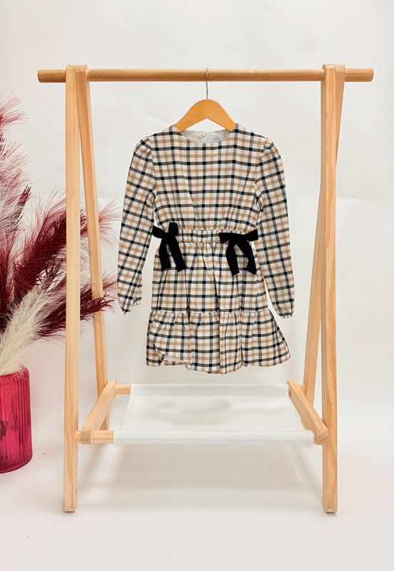 Indy Plaid Bow Dress