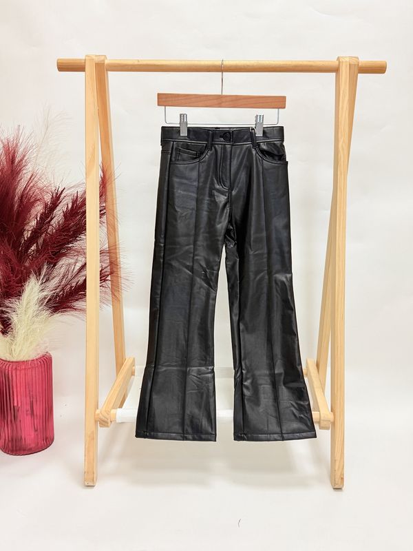Faux Leather Wide Leg Pants