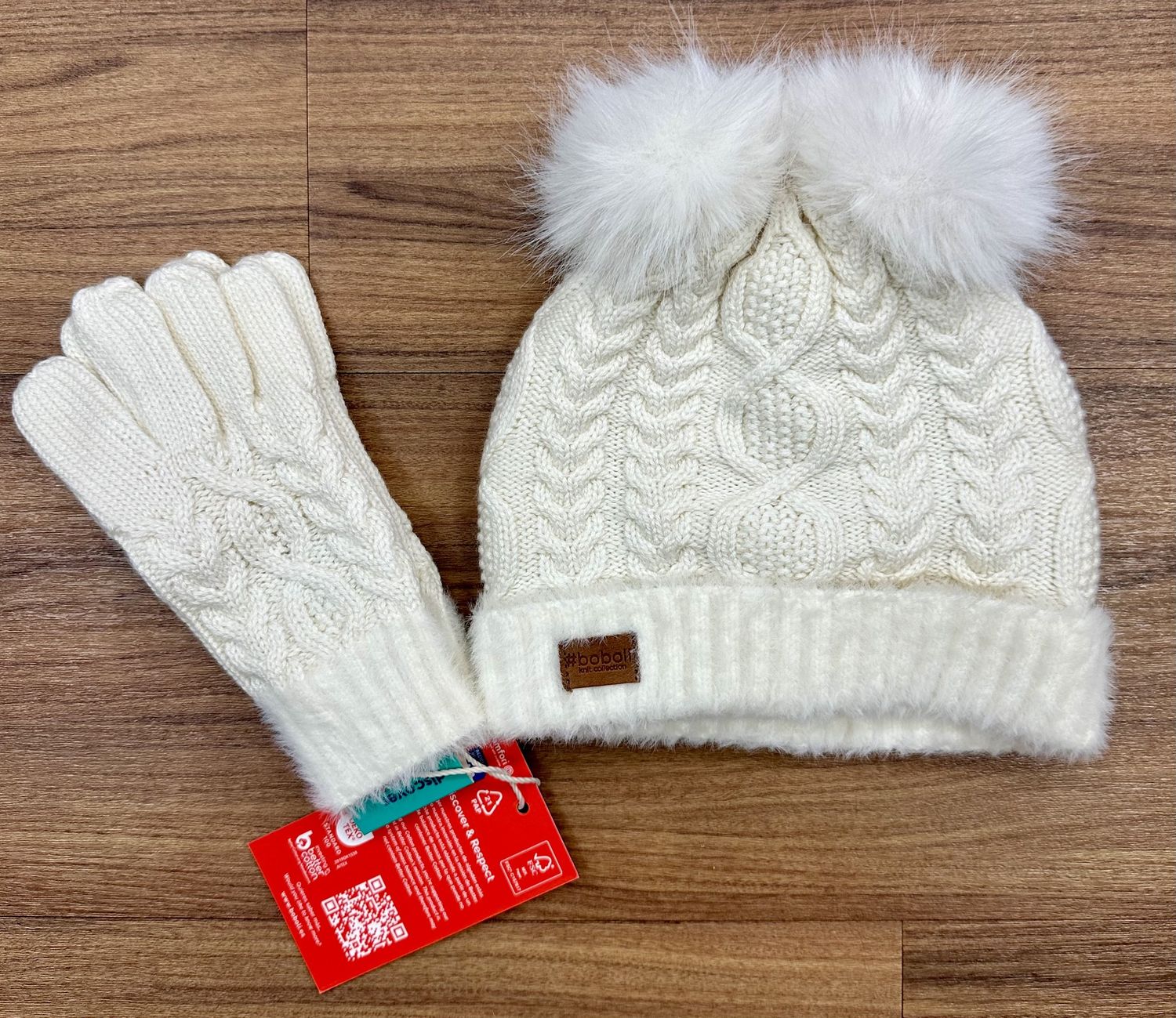 Cable Knit Gloves + Hat Set