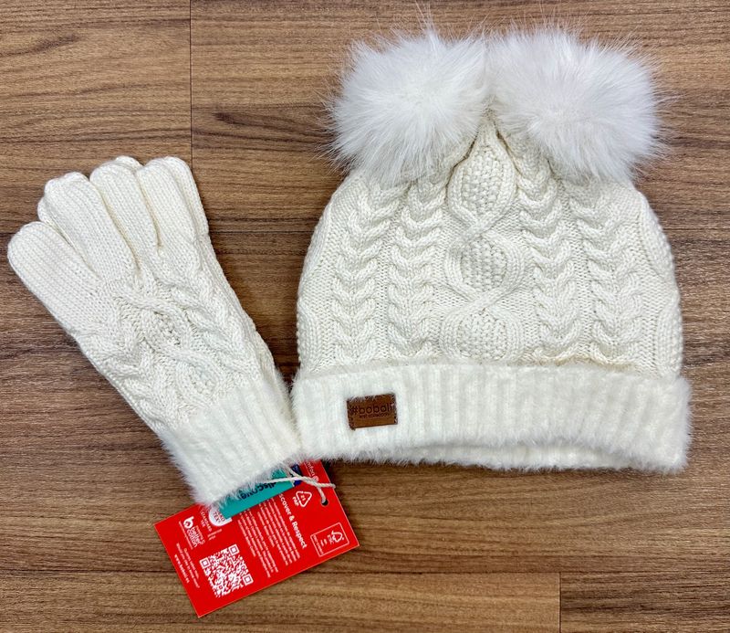 Cable Knit Gloves + Hat Set