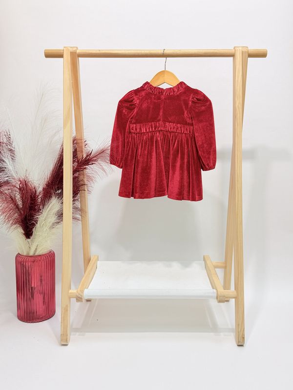 Holly Red Velvet Baby Dress