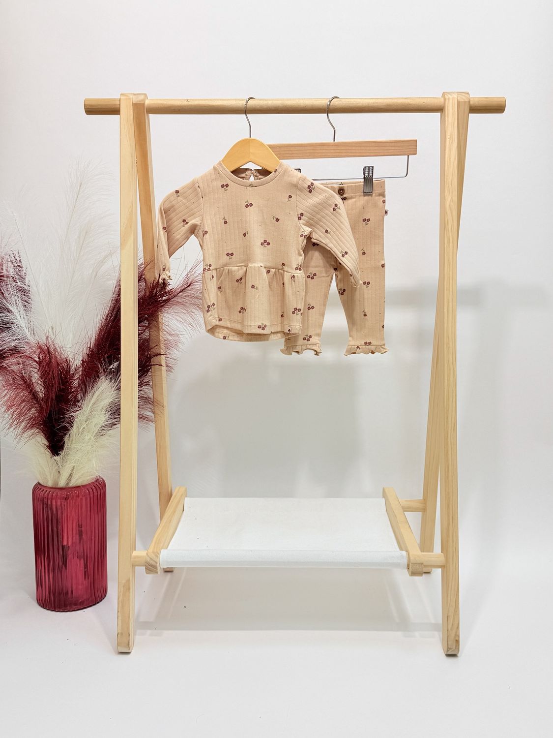 Pansy Floral Ribbed Set