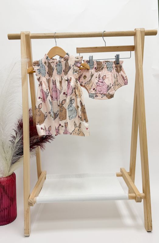 Vintage Bunny Dress + Diaper Cover