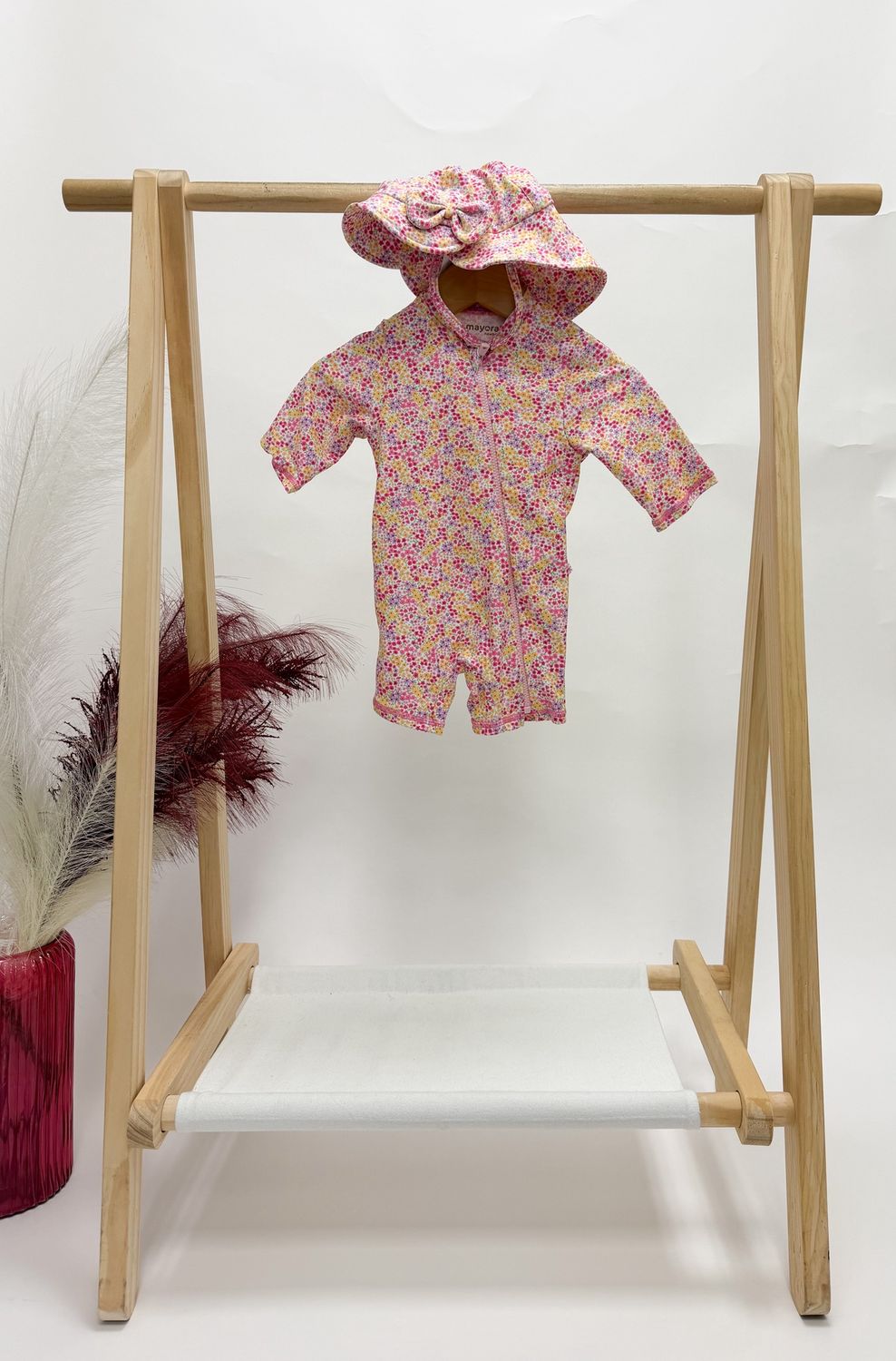 Bloom Printed Swimsuit + Hat