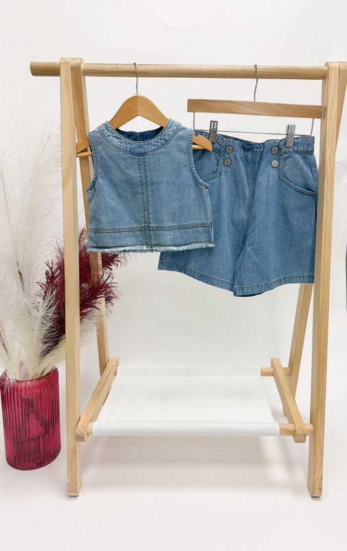 Caddie Denim Short Set