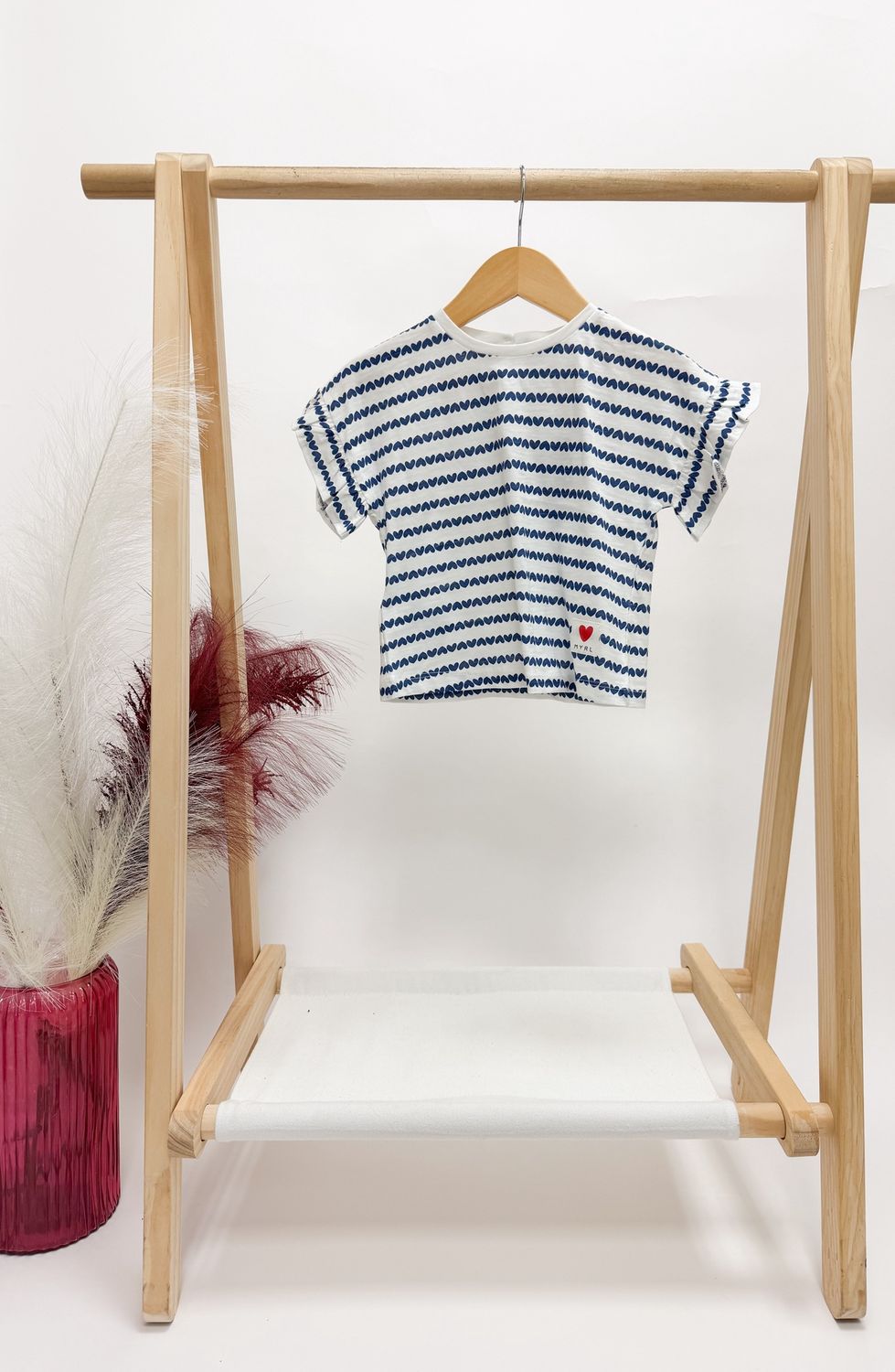 Printed Hearts Flutter Shirt