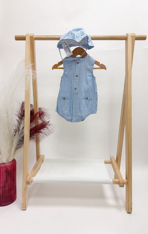 Ray Blue Striped Sunsuit
