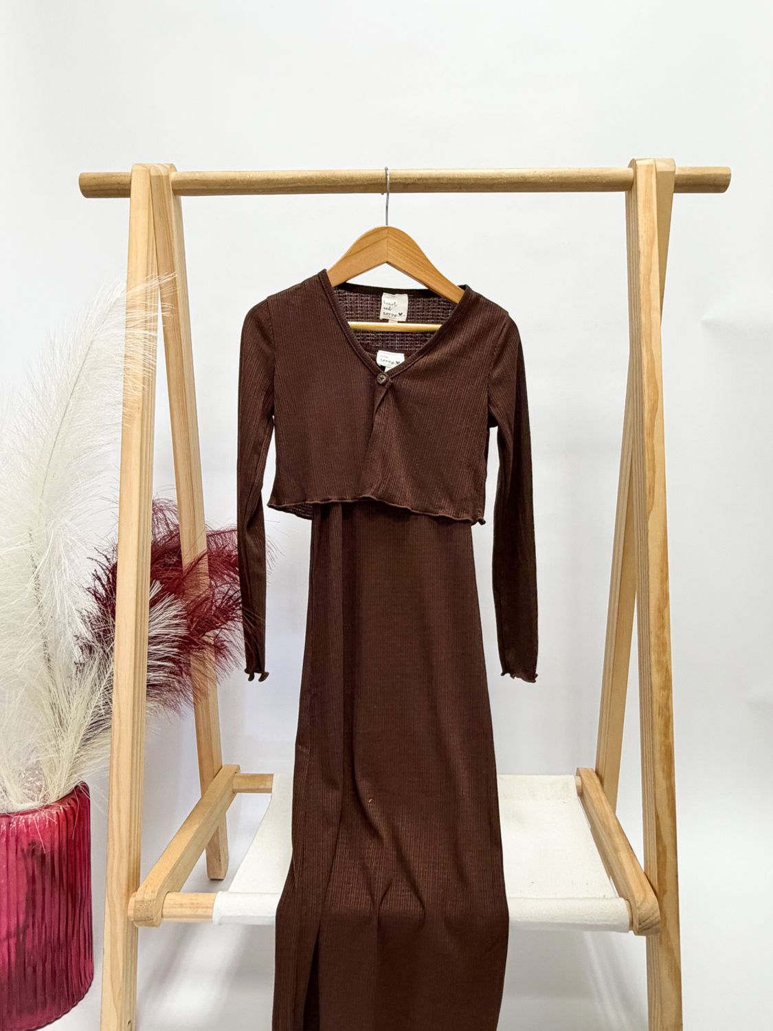 Chocolate Dress &amp; Cardi