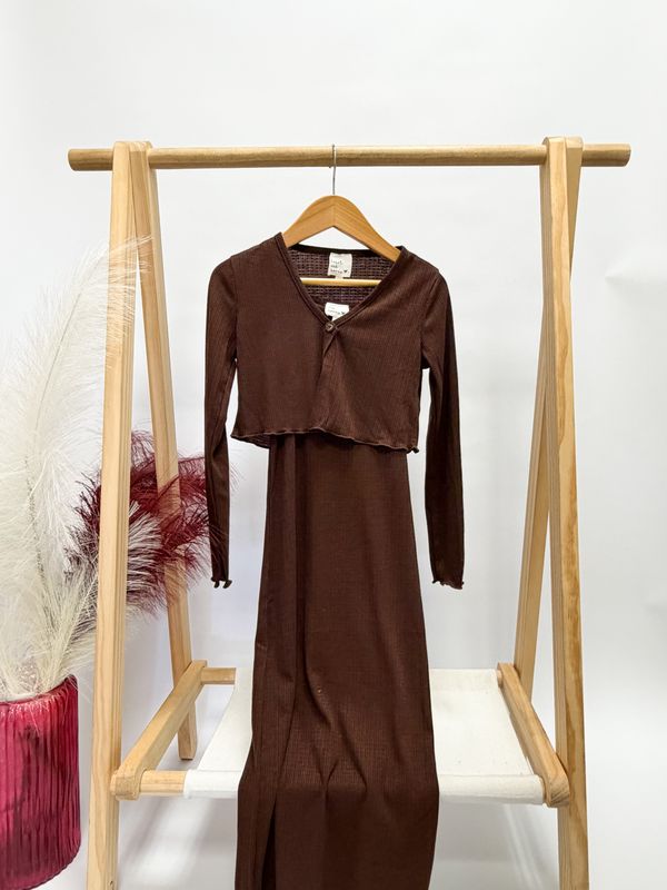 Chocolate Dress &amp; Cardi