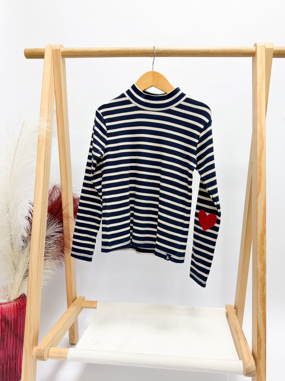 Leah Striped Mock Neck