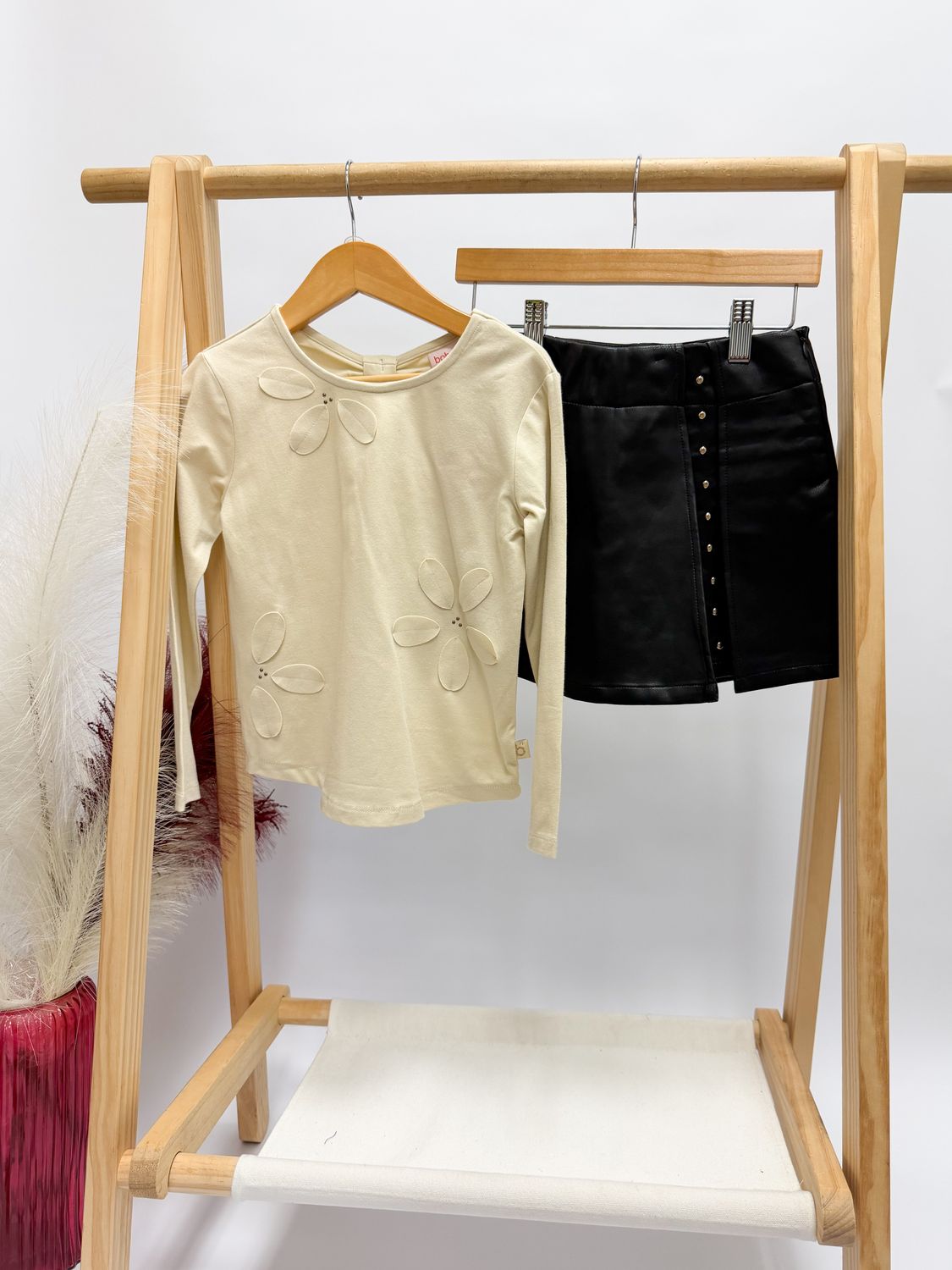 Sasha Faux Leather Skort Set