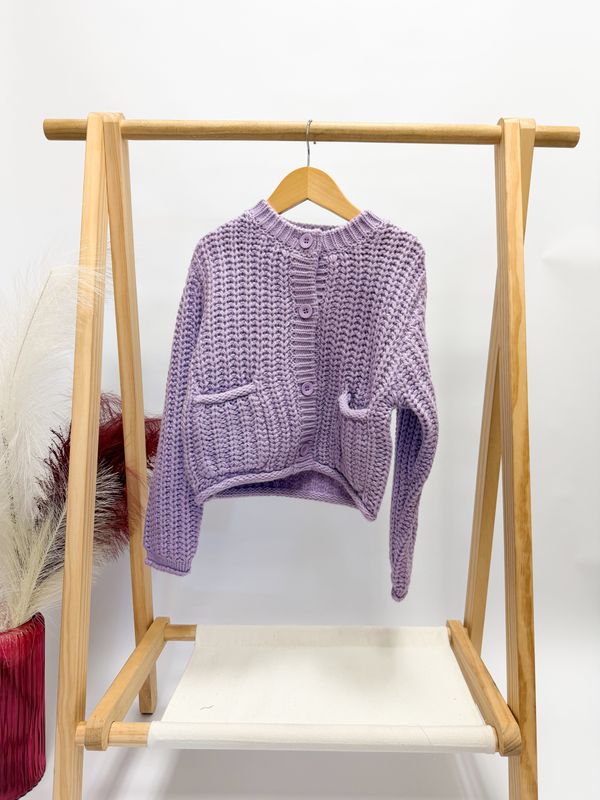 Lilac Knitted Cardigan