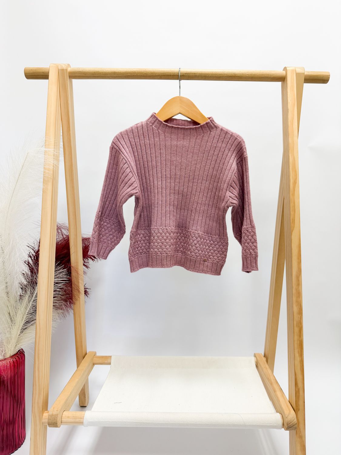 Violet Ribbed Knit Sweater