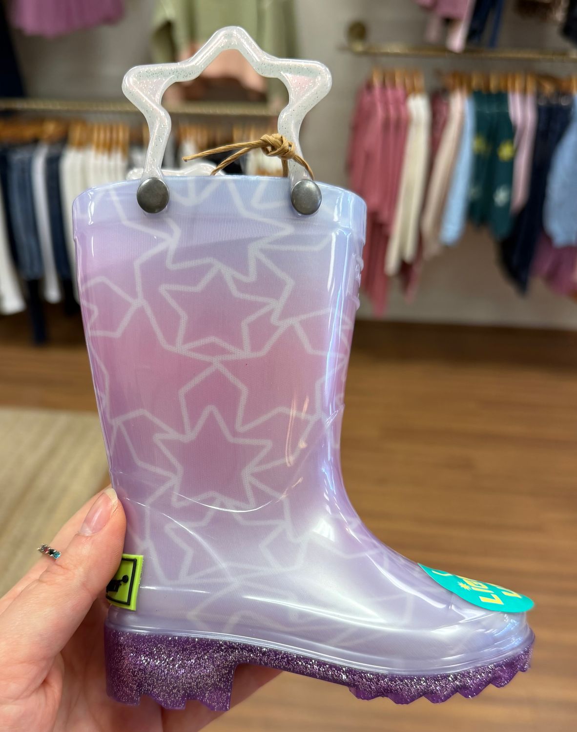Glitter Star Rain Boots
