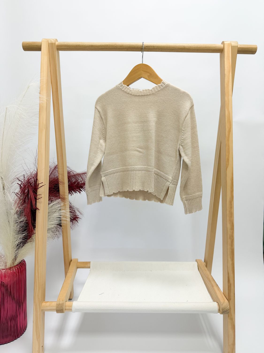 Glitter Scalloped Sweater