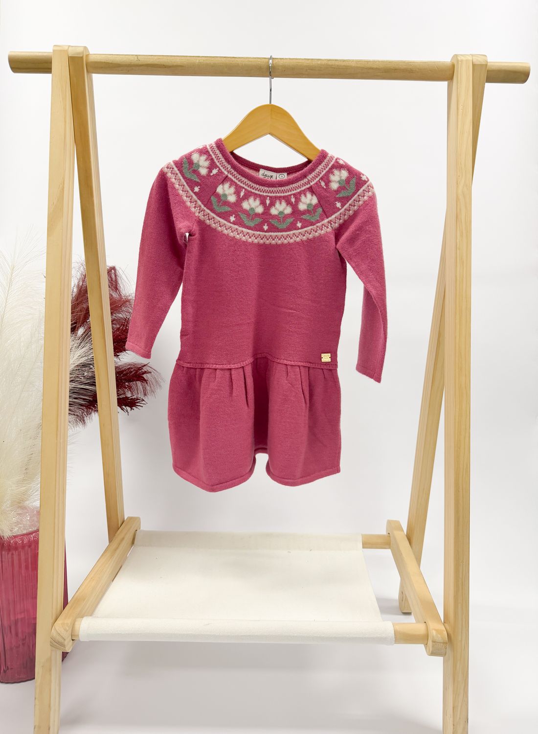 Raspberry Fairisle Dress
