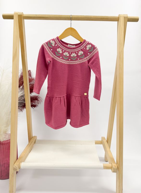 Raspberry Fairisle Dress