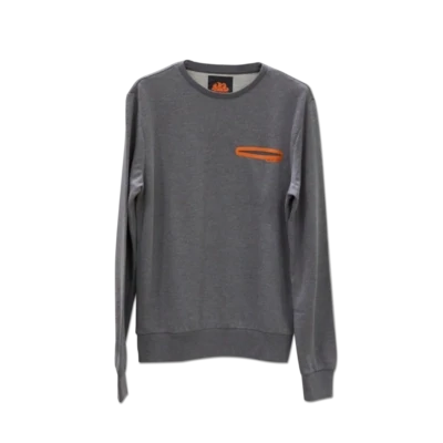 YAGO-MEN&#39;S CREW NECK L/S - GREY MELANGE