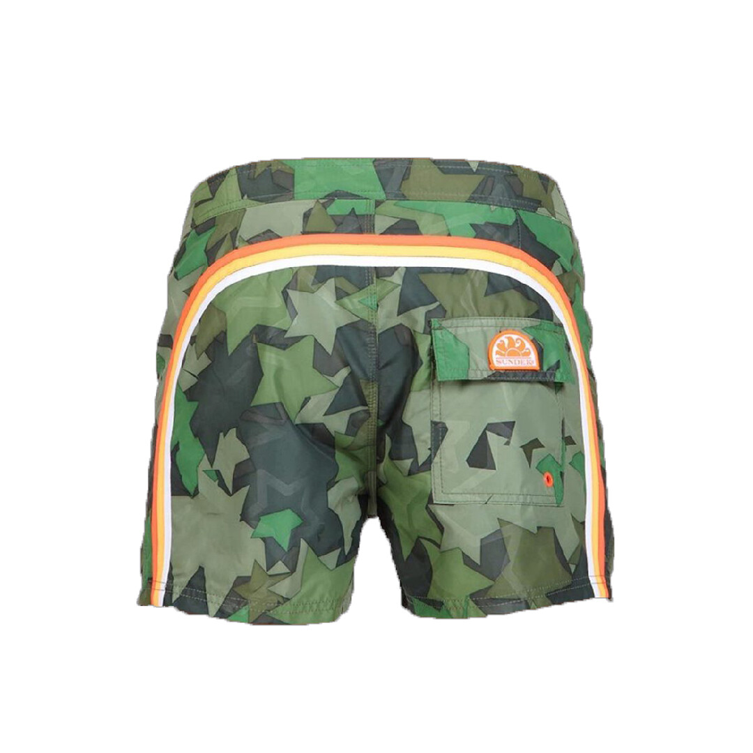 SUNDEK MEN LOW RISE 14&quot; BOARDSHORTS DARK AR. GREEN
