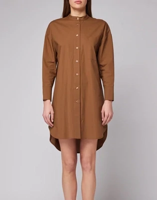 SUNDEK GOLDENWAVE POPELINE DRESS-RAW WOOD