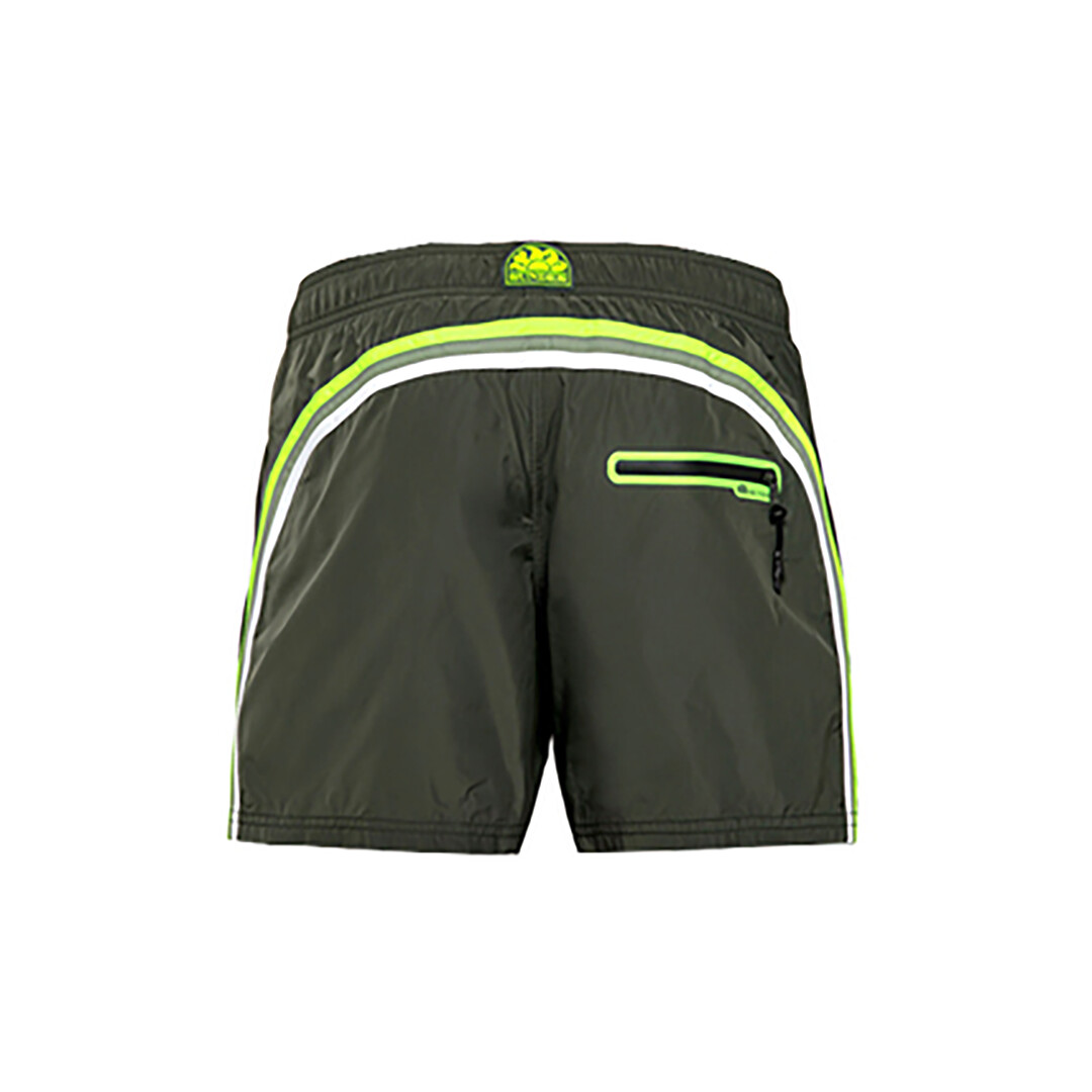 Sundek Men&#39;s BS/RB Elastic Waist 16&quot;, Heat Transfer Pocket On Sides And On Back - Pine#2