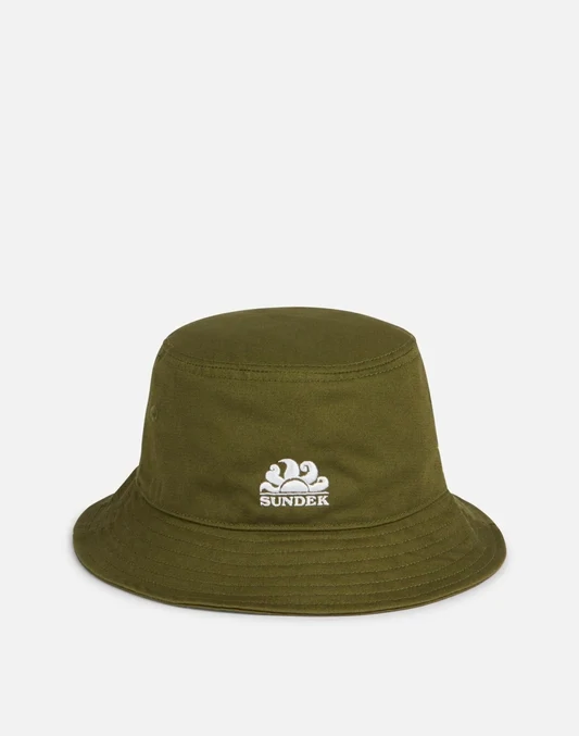 SUNDEK BUCKET HAT WITH EMBROIDERED LOGO- DK AR GREEN 01