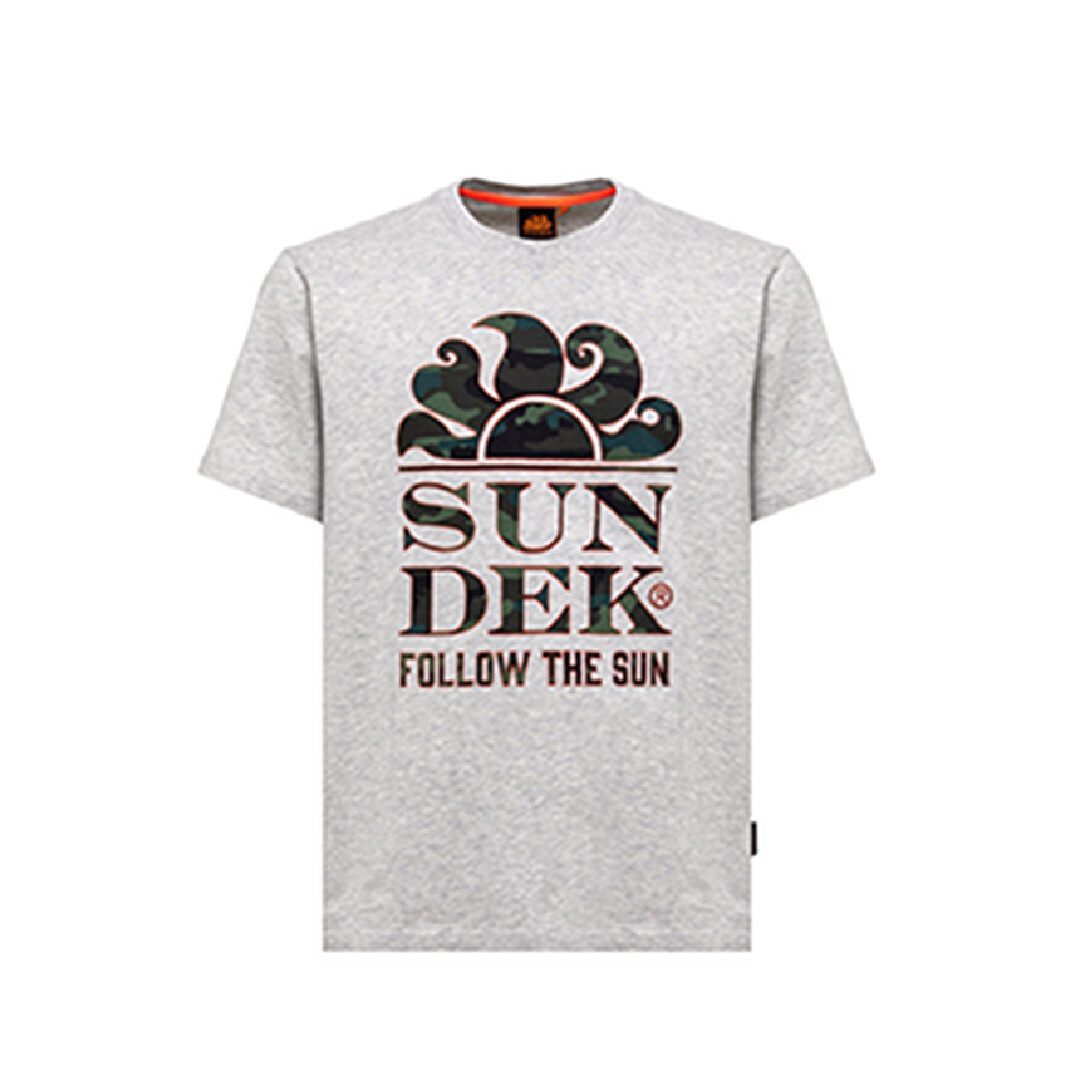 Sundek Men&#39;s Logo Follow The Sun T-Shirt S/S - Grey Melange