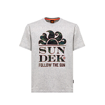 Sundek Men&#39;s Logo Follow The Sun T-Shirt S/S - Grey Melange