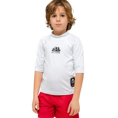 Boys Sundek Logo S/S Rash Guard - White