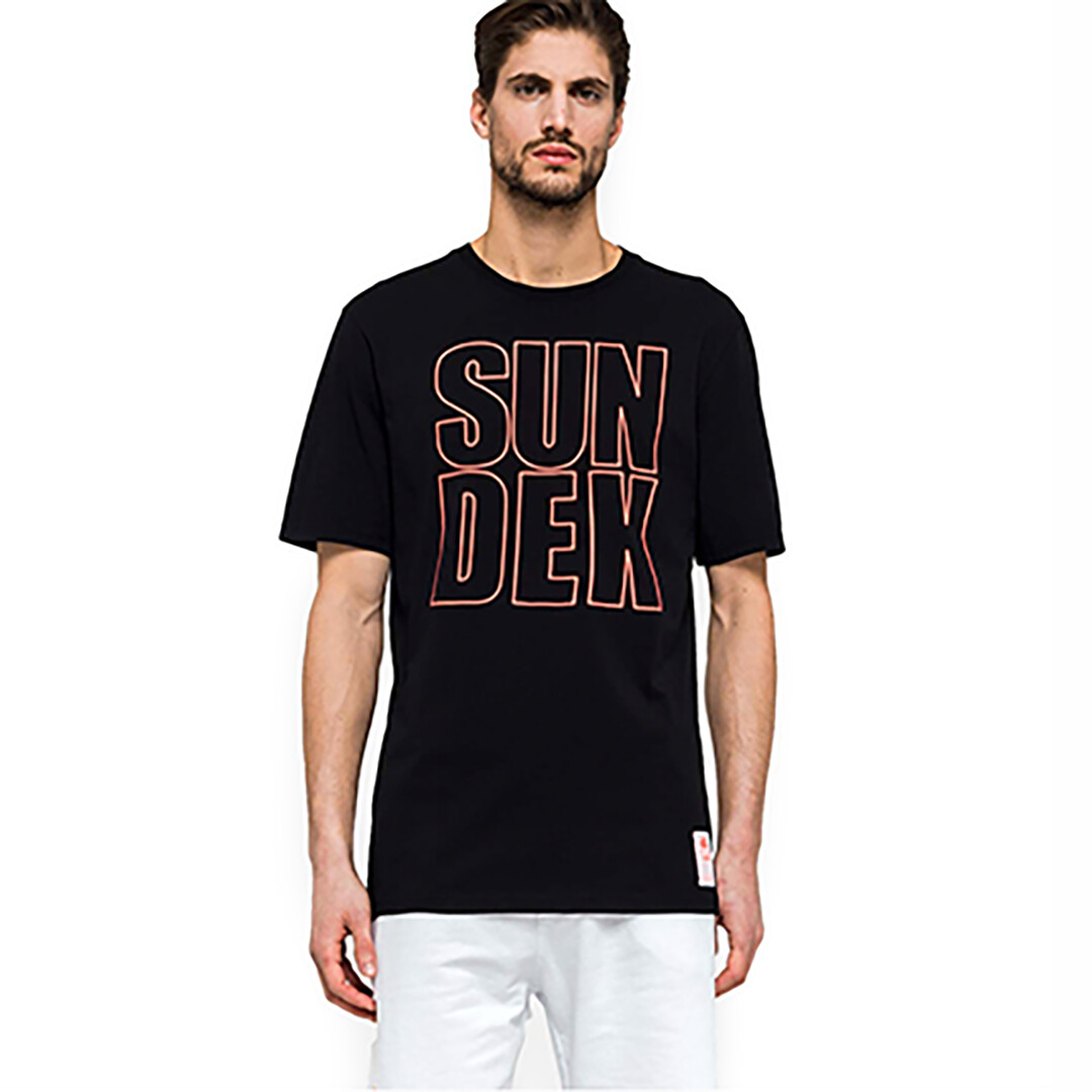 Sundek Men&#39;s Reloaded Writing T-Shirt S/S - Black