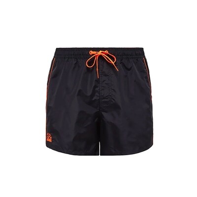 Sundek Men&#39;s Coltrane BS/Elastic Waist 13&quot; Piping, Pocket, Sundek Lace - Black