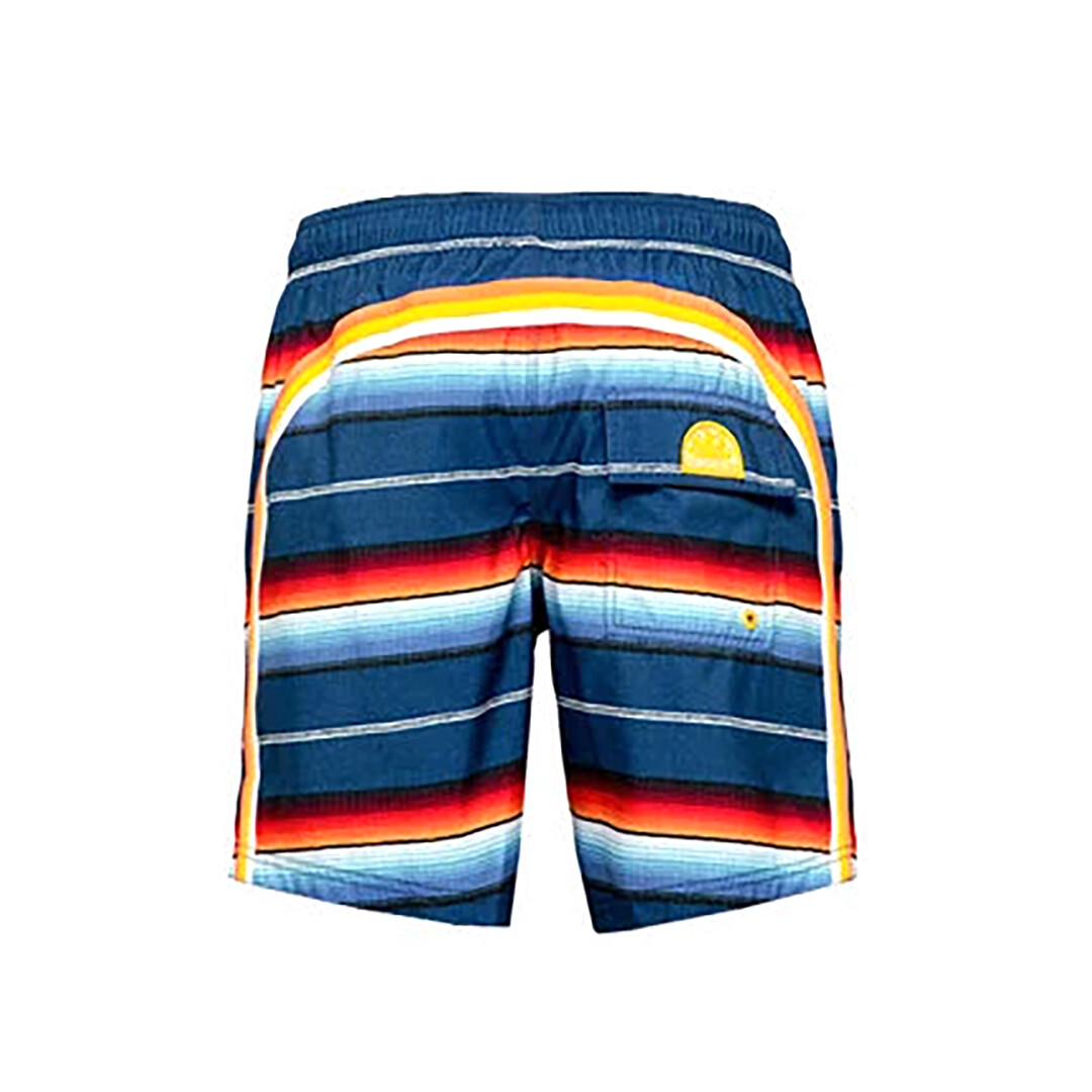 Sundek Men&#39;s Shorts - BS/RB Elastic Waist 16 - Navy (Printed)